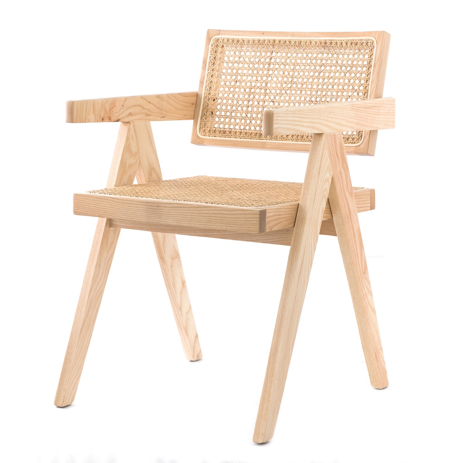 Réplica silla Chandigarh con brazos del diseñador Pierre Jeanneret 