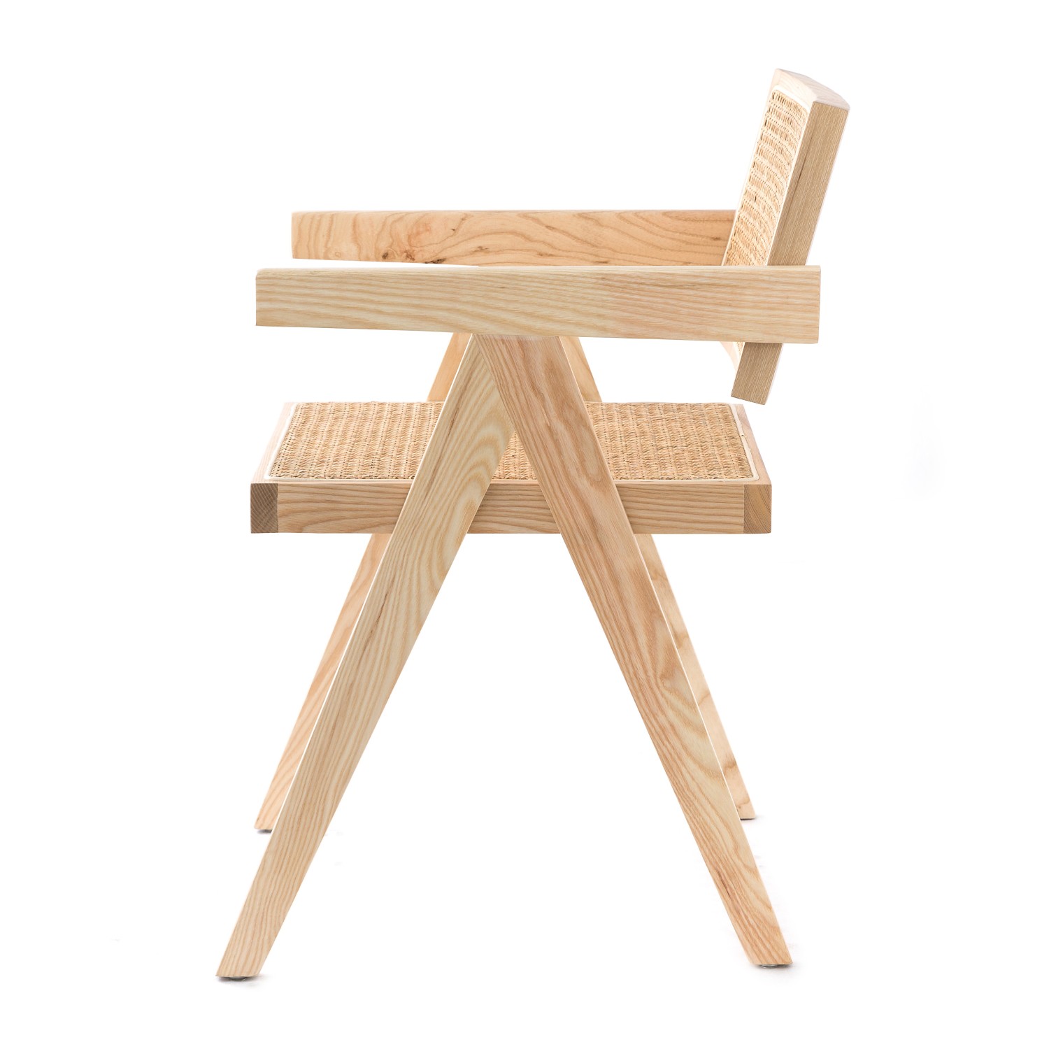 Réplica silla Chandigarh con brazos del diseñador Pierre Jeanneret 
