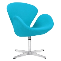 Replica della Swan Chair in cashmere di Arne Jacobsen