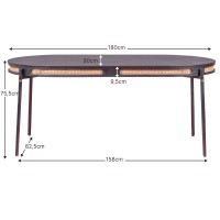 Glorious mesa de jantar 180cm em rattan natural