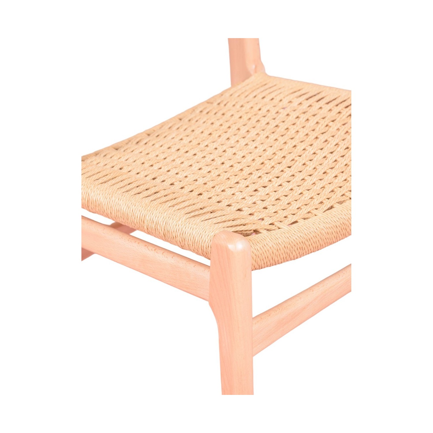 Silla nórdica Liam en madera de haya y cuerda natural