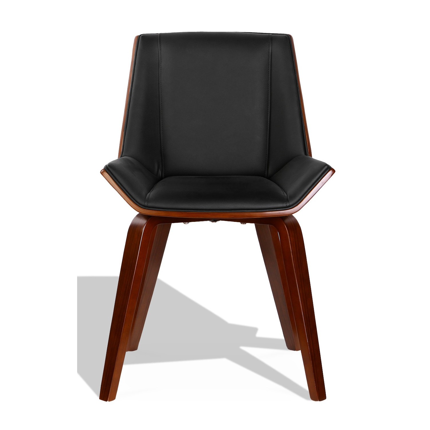 Chaise Nordic Plywood S avec similicuir et coussin en noyer