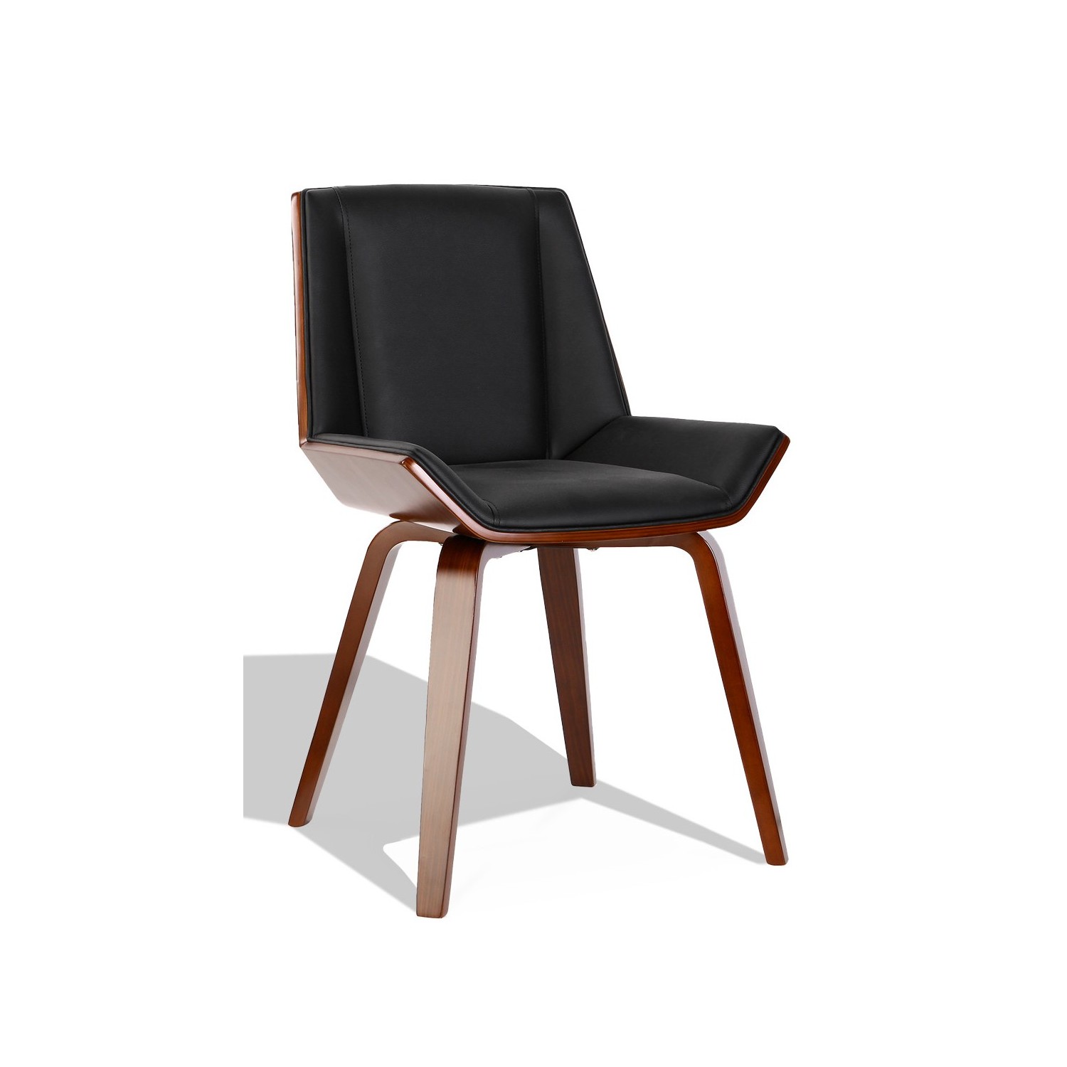 Krzesło Nordic Plywood S z poduszką ze sztucznej skóry i orzecha włoskiego