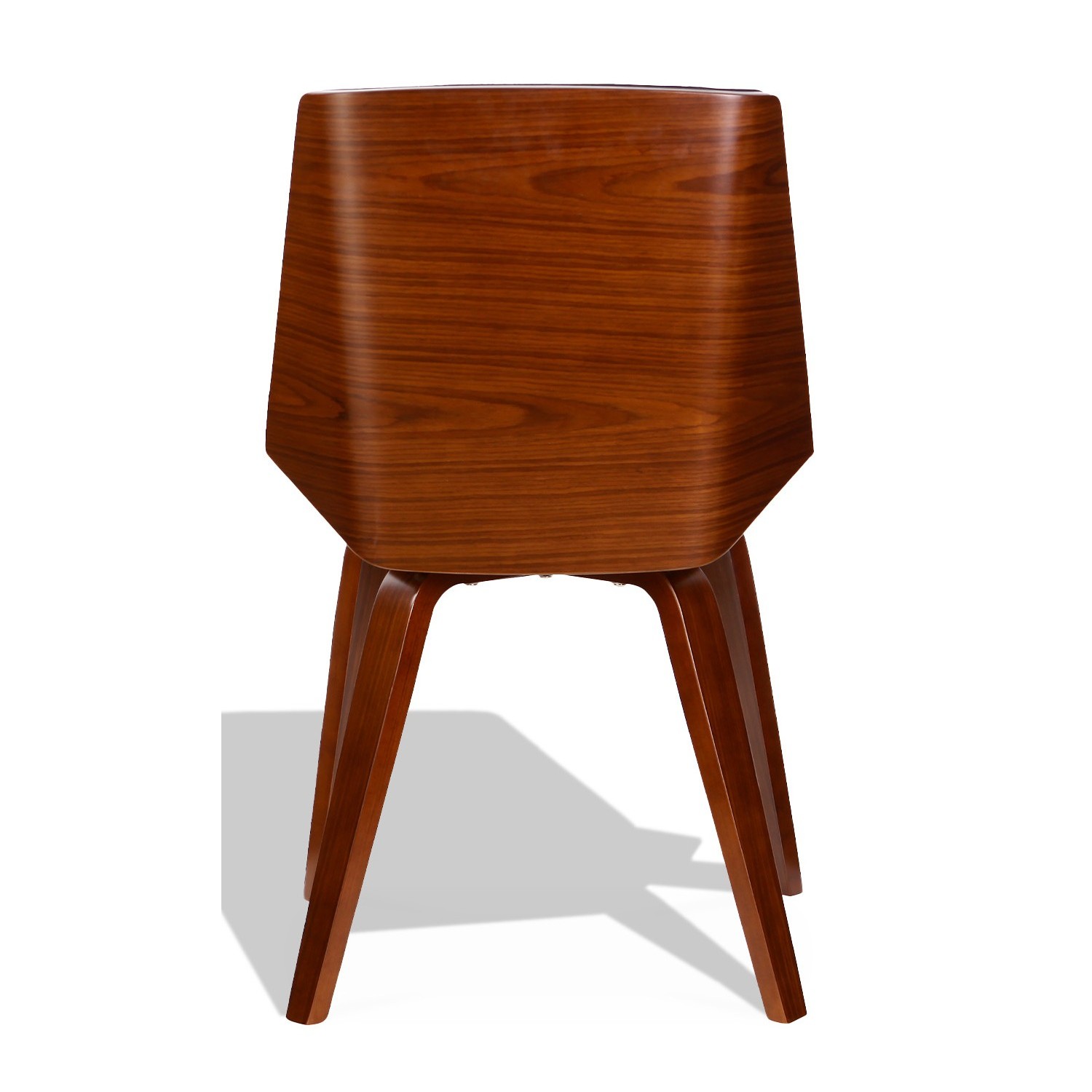 Cadeira Nordic Plywood S com almofada de couro sintético e nogueira