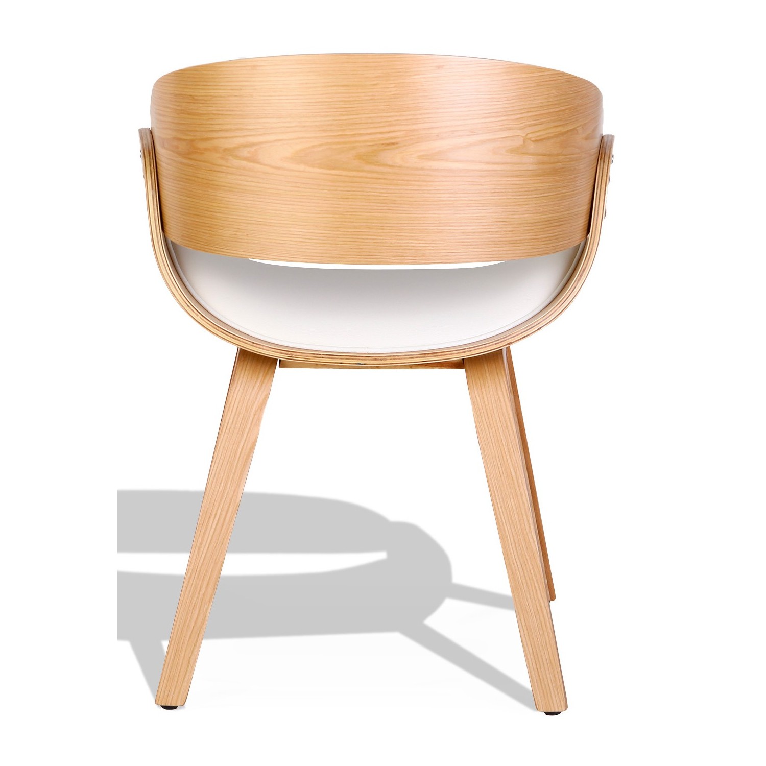 Nordic Burrow S stol med kudde i läderimitation i lönnträ