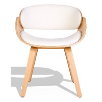 Chaise Nordic Burrow S avec coussin en simili cuir bois d'érable