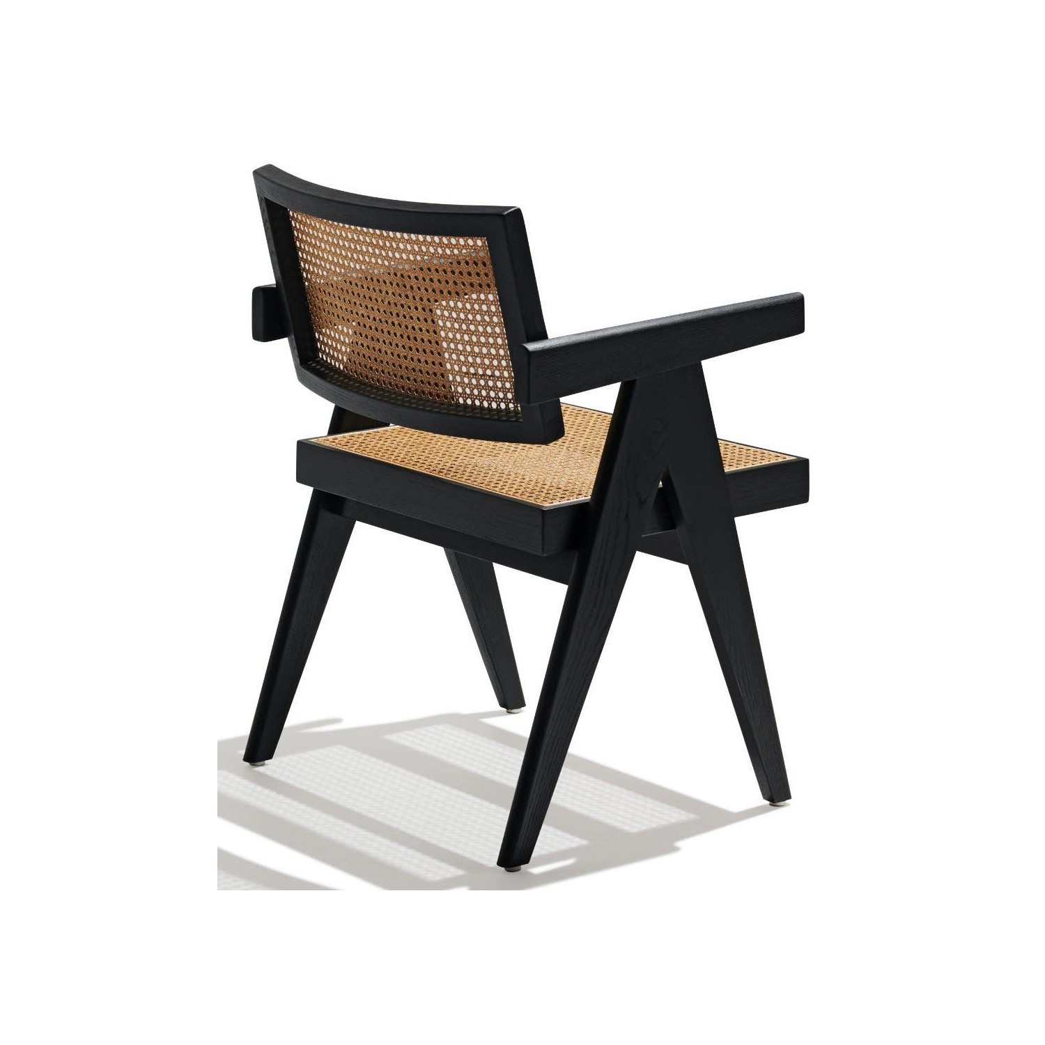 Sedia Compass con braccioli in legno di teak e rattan naturale