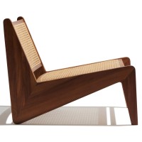 Compass loungestoel in teakhout en naturel rotan