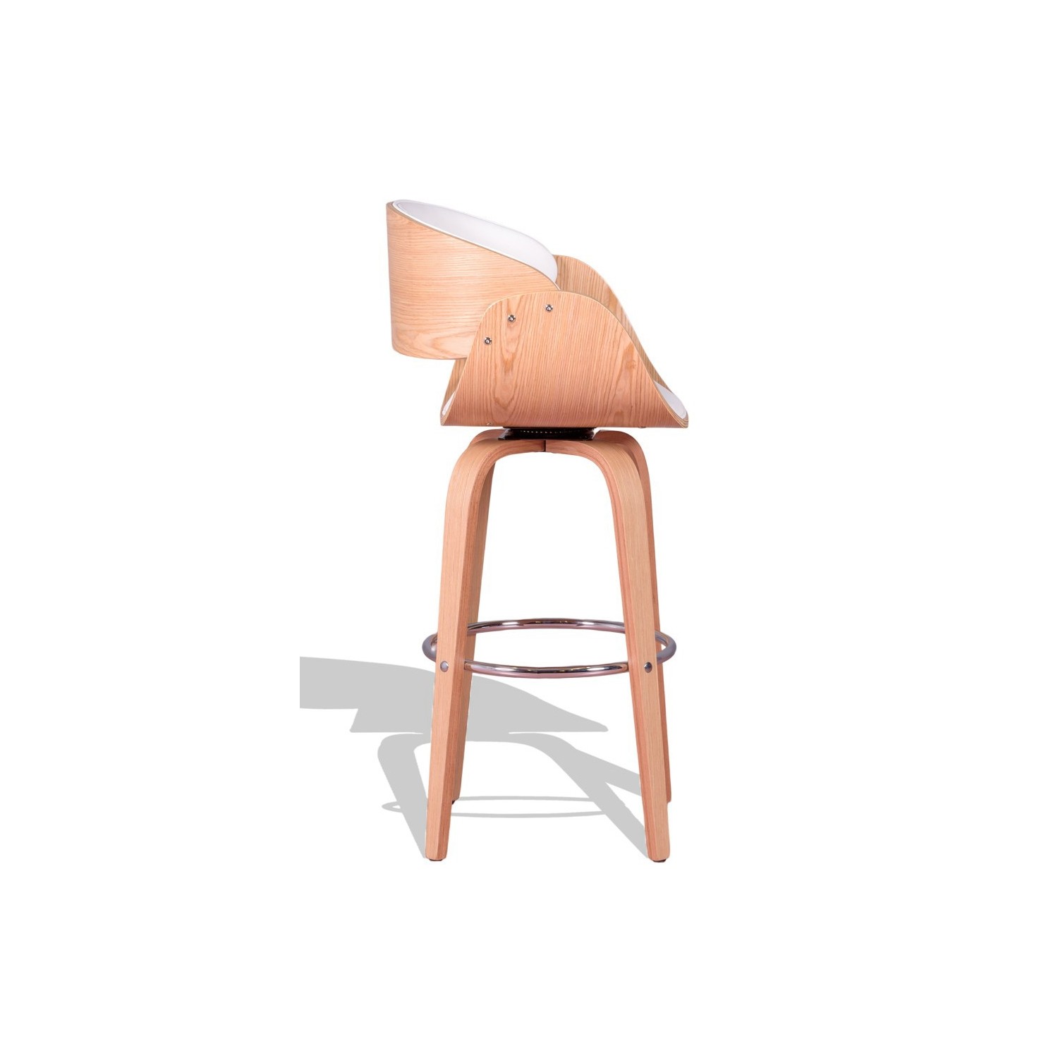 Burrow-Hocker aus Ahornholz und Kunstlederkissen