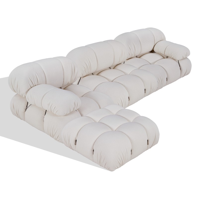 Sofá modular de 3 peças Laurel com pufe