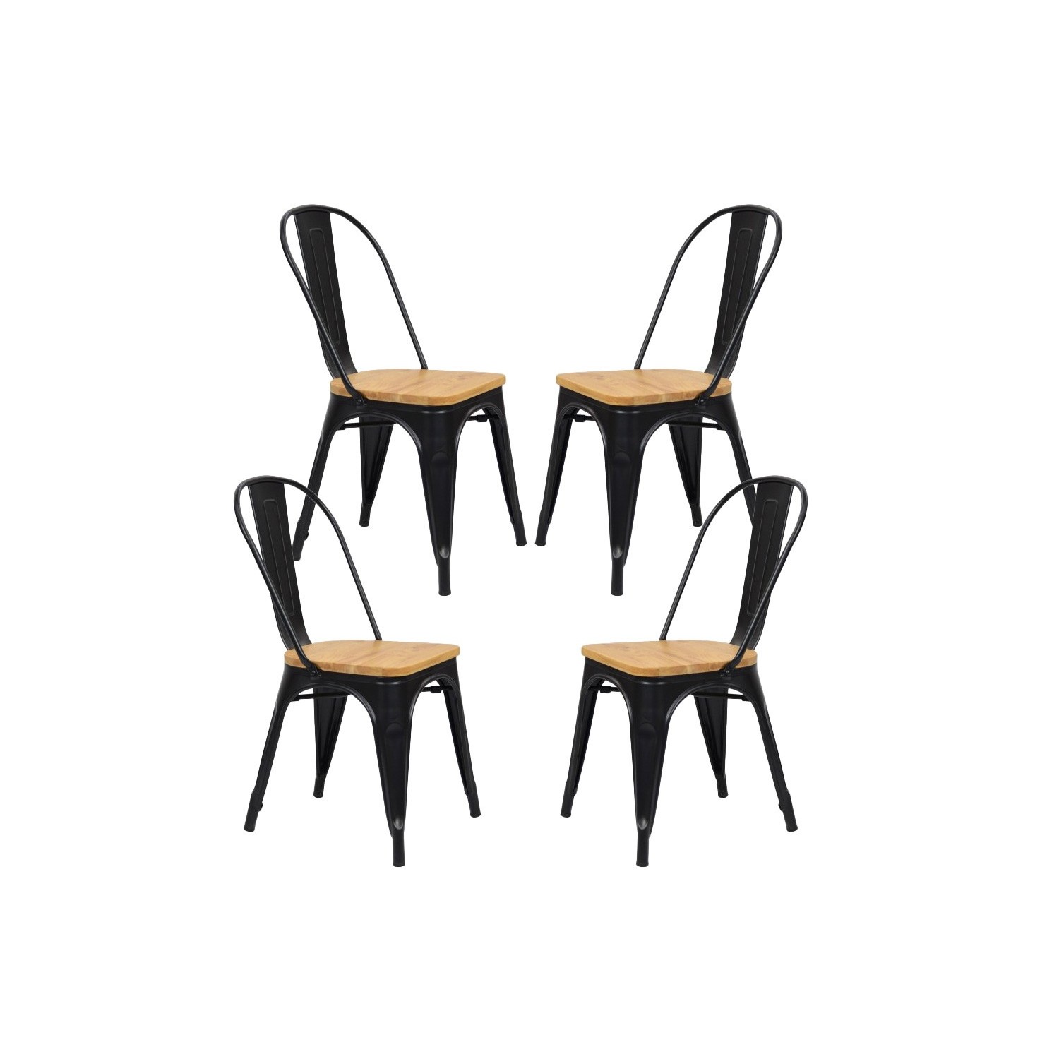 Pack 4 chaises Moulin en rotin synthétique