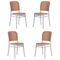 Pack 4 chaises Moulin en rotin synthétique