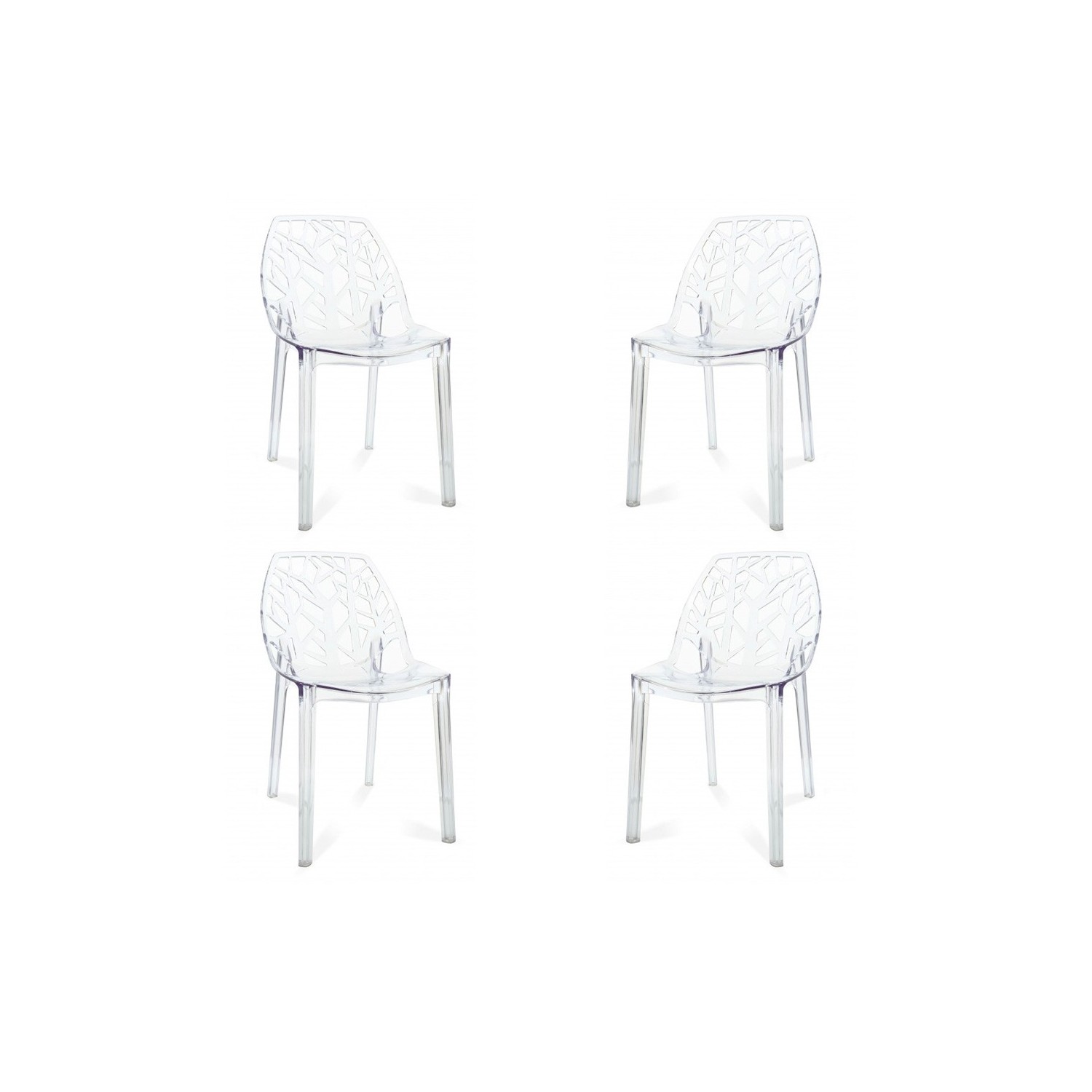 PACK 4 TRANSPARENTE VEGTAL-STÜHLE